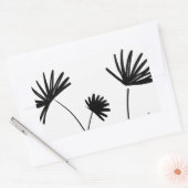 Zwart-wit minimalistische abstracte bloemen rechthoekige sticker (Envelop)