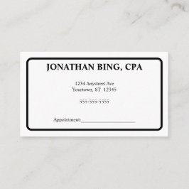 Zwart-wit minimalistische accountantsfinanciering visitekaartje