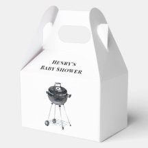 Zwart Wit Minimalistische BBQ Grill Baby shower