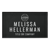 Zwart Wit Minimalistische Bedrijf Logo Medewerker Naambadge (Voorkant)