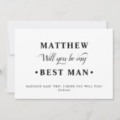 Zwart-wit minimalistische Best Man Proposal Kaart (Voorkant)