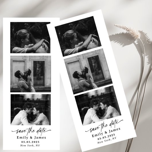 zwart-wit minimalistische bewaar de datum kaart