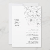 Zwart-wit minimalistische bloemen op een dag afsta kaart (Voorkant)