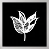 Zwart-wit minimalistische bloemenkunst poster (Voorkant)