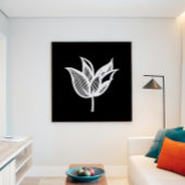 Zwart-wit minimalistische bloemenkunst poster