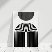 Zwart-wit minimalistische boog en cirkel Abstract Poster