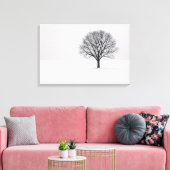 Zwart-Wit Minimalistische Boom Kunst Canvas Afdruk (Insitu (Woonkamer))