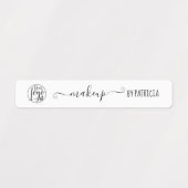 Zwart wit minimalistische branding logo Make-up Labels (Design 1)