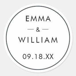 Zwart & Wit Minimalistische Bruiloft 01 Sticker