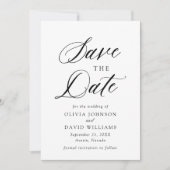 Zwart-wit minimalistische bruiloft Bewaar de datum Kaart (Voorkant)