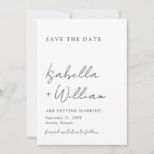 Zwart-wit minimalistische bruiloft Bewaar de datum Kaart (Voorkant)