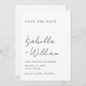 Zwart-wit minimalistische bruiloft Bewaar de datum Kaart (Voorkant / Achterkant)