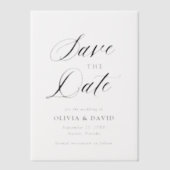 Zwart-wit minimalistische bruiloft Bewaar de datum Vellum Uitnodigingen (Voorkant)