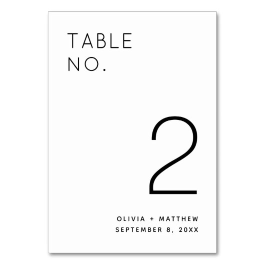 Zwart-wit minimalistische bruiloft | Eenvoudig mod Kaart (Voorkant)