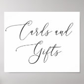 Zwart-wit minimalistische bruiloft. Kaarten & gesc Poster (Voorkant)