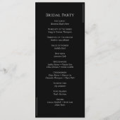 Zwart-wit minimalistische bruiloft programmakaart (Achterkant)