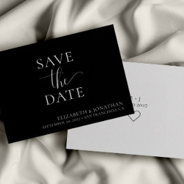 Zwart Wit Minimalistische Bruiloft Save The Date K Kaart