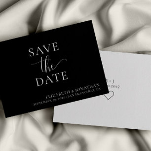 Zwart Wit Minimalistische Bruiloft Save The Date K Kaart