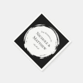 Zwart-wit minimalistische bruiloft servet (Hoek)