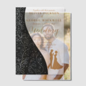 Zwart-wit minimalistische bruiloft vellum uitnodigingen (Offset (Koppel))