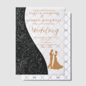 Zwart-wit minimalistische bruiloft vellum uitnodigingen (Offset (Uitnodiging))