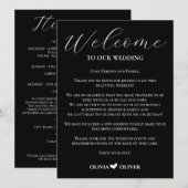 Zwart & wit minimalistische bruiloft weekend route (Voorkant / Achterkant)