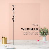 Zwart-wit minimalistische bruiloft WELKOM Acryl Bord (Huwelijk)