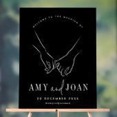 Zwart-wit minimalistische bruiloft Welkom Acryl Bord (Neutraal)