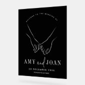 Zwart-wit minimalistische bruiloft Welkom Acryl Bord (Hoek)