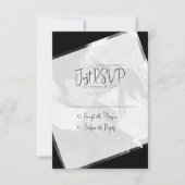 Zwart-wit Minimalistische Casual bruiloft RSVP Kaartje (Voorkant)