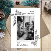 Zwart Wit Minimalistische Christelijke Kerstfoto Feestdagenkaart