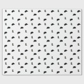 Zwart-wit minimalistische Cowboy Rodeo Patroon Cadeaupapier (Vlak)