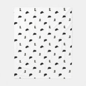 Zwart-wit minimalistische Cowboy Rodeo Patroon Fleece Deken (Voorkant)