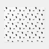 Zwart-wit minimalistische Cowboy Rodeo Patroon Fleece Deken (Voorkant (Horizontaal))