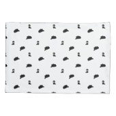 Zwart-wit minimalistische Cowboy Rodeo Patroon Kussensloop (Achterkant)