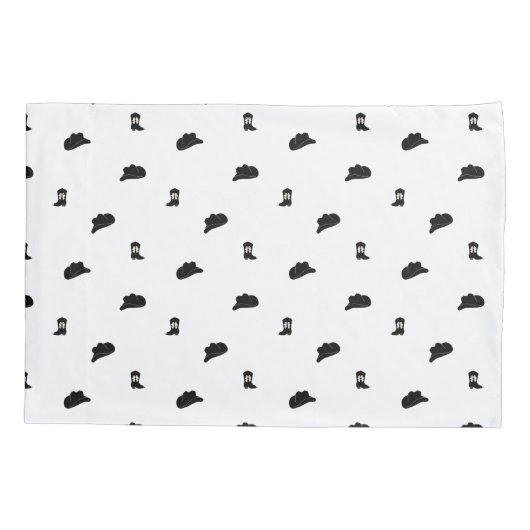 Zwart-wit minimalistische Cowboy Rodeo Patroon Kussensloop (Achterkant)