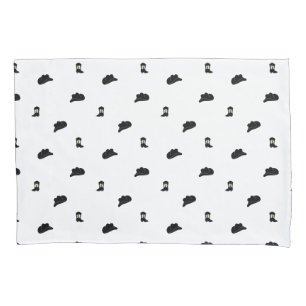 Zwart-wit minimalistische Cowboy Rodeo Patroon Kussensloop