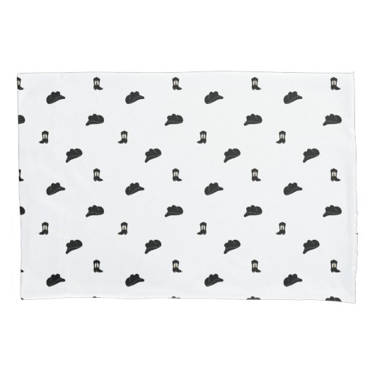 Zwart-wit minimalistische Cowboy Rodeo Patroon Kussensloop (Voorkant)