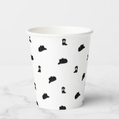 Zwart-wit minimalistische Cowboy Rodeo Patroon Papieren Bekers (Achterkant)