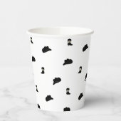 Zwart-wit minimalistische Cowboy Rodeo Patroon Papieren Bekers (Links)