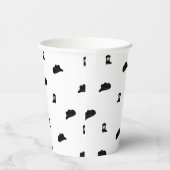 Zwart-wit minimalistische Cowboy Rodeo Patroon Papieren Bekers (Rechts)