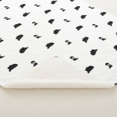 Zwart-wit minimalistische Cowboy Rodeo Patroon Sherpa Deken (3/4)