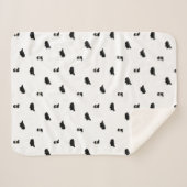 Zwart-wit minimalistische Cowboy Rodeo Patroon Sherpa Deken (Voorkant (horizontaal))