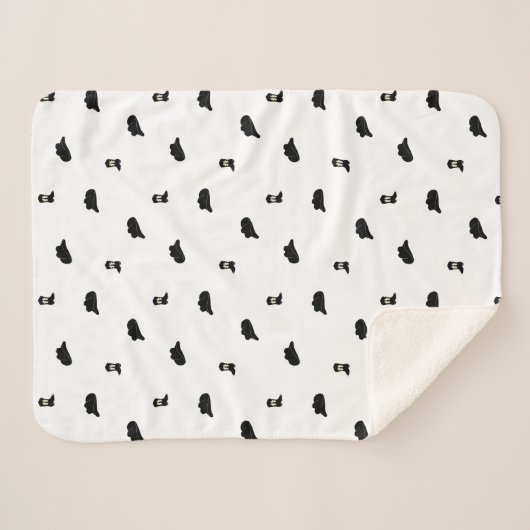 Zwart-wit minimalistische Cowboy Rodeo Patroon Sherpa Deken (Voorkant (horizontaal))