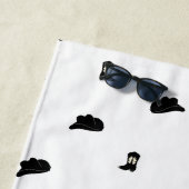 Zwart-wit minimalistische Cowboy Rodeo Patroon Strandlaken (In situ)