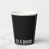Zwart-wit minimalistische diner party cup papieren bekers (Voorkant)