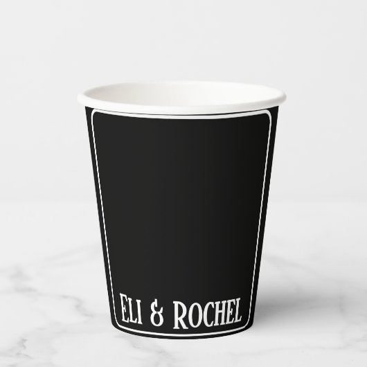 Zwart-wit minimalistische diner party cup papieren bekers (Voorkant)