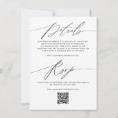 Zwart-wit minimalistische dubbelzijdige bruiloft kaart (Achterkant)