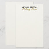 Zwart-wit minimalistische eenvoudige vlakte briefpapier (Voorkant / Achterkant)