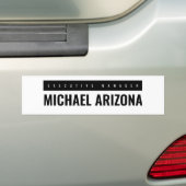 Zwart-wit minimalistische eenvoudige vlakte bumpersticker (Op auto)